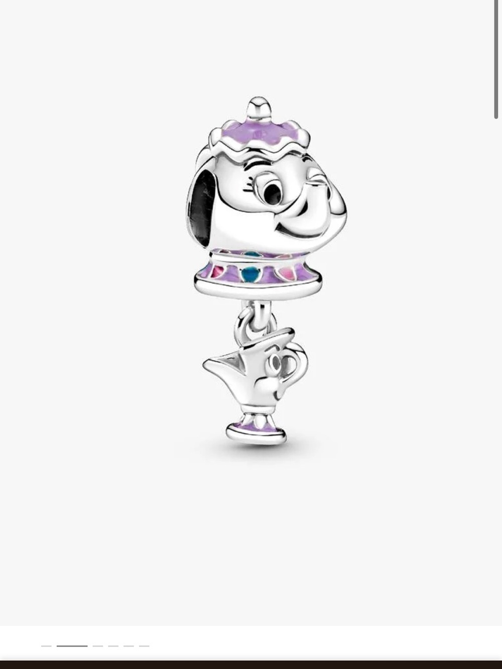 Genuine Pandora Disney Beauty And Beast Mrs Potts n Chip Dangle Charm 799015C01
